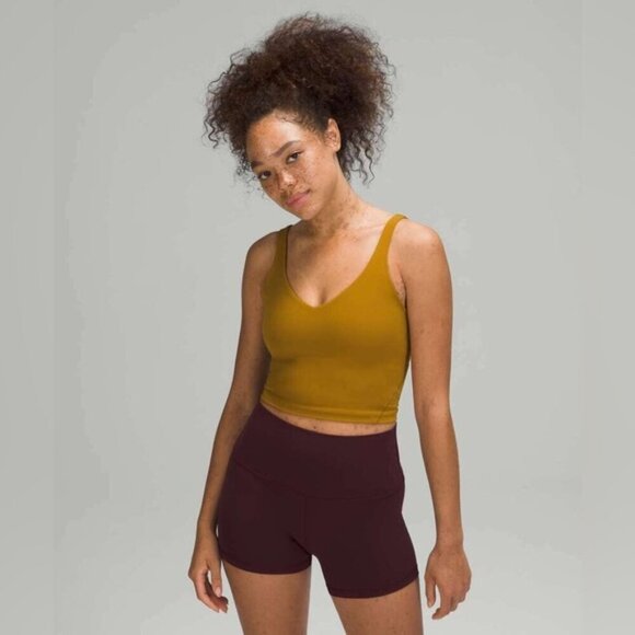 Lululemon 2021 Align BUTTER NULU active Tank top cropped Gold Spice Yellow sz 0 - Picture 1 of 6